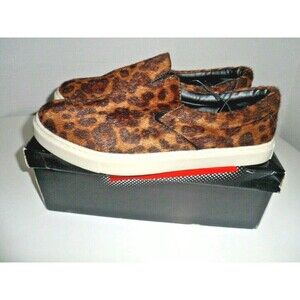 Leopard Print Loafers 10M NIB Faux Fur Emergency Exit